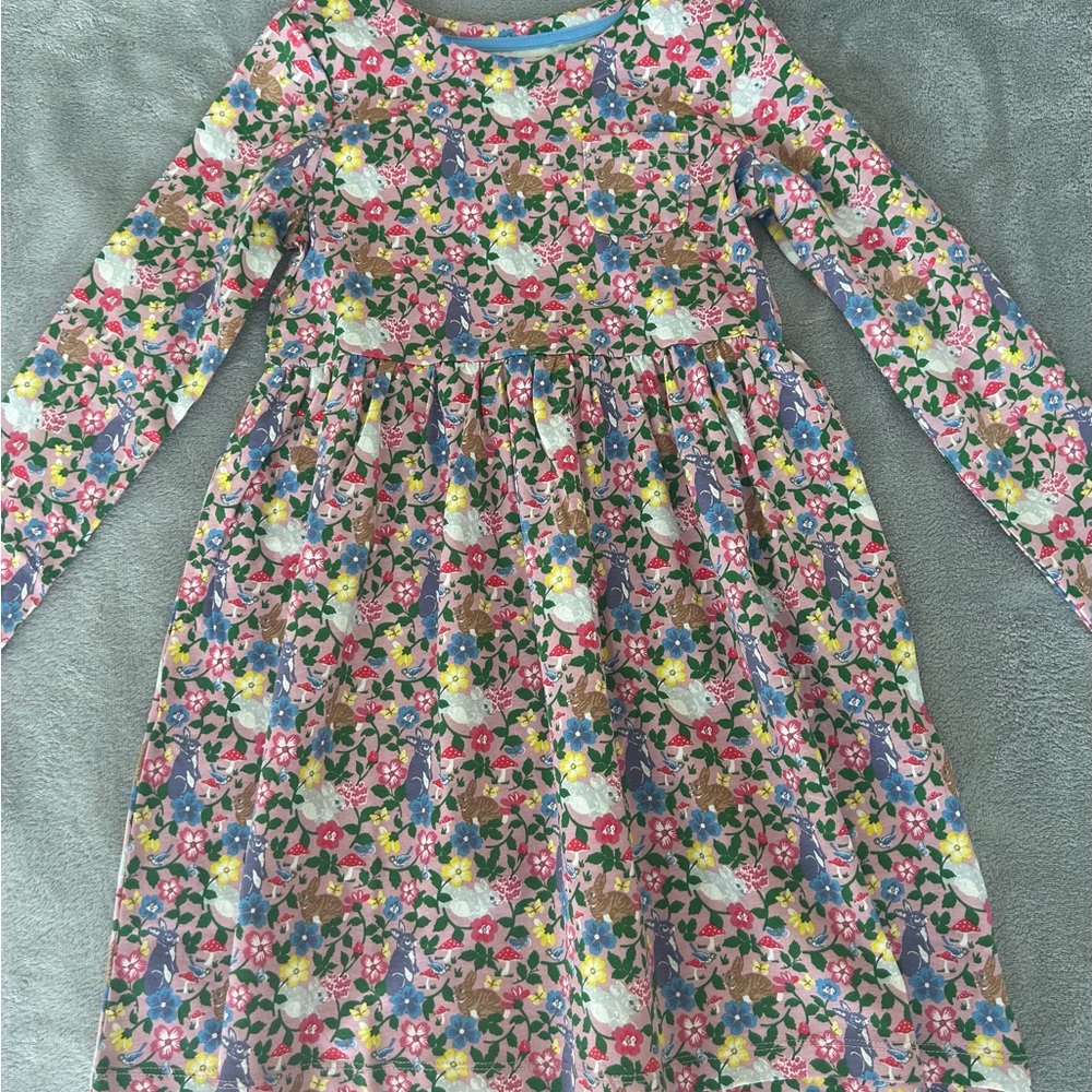 Mini Boden Multicolor Floral Long Sleeve Dress